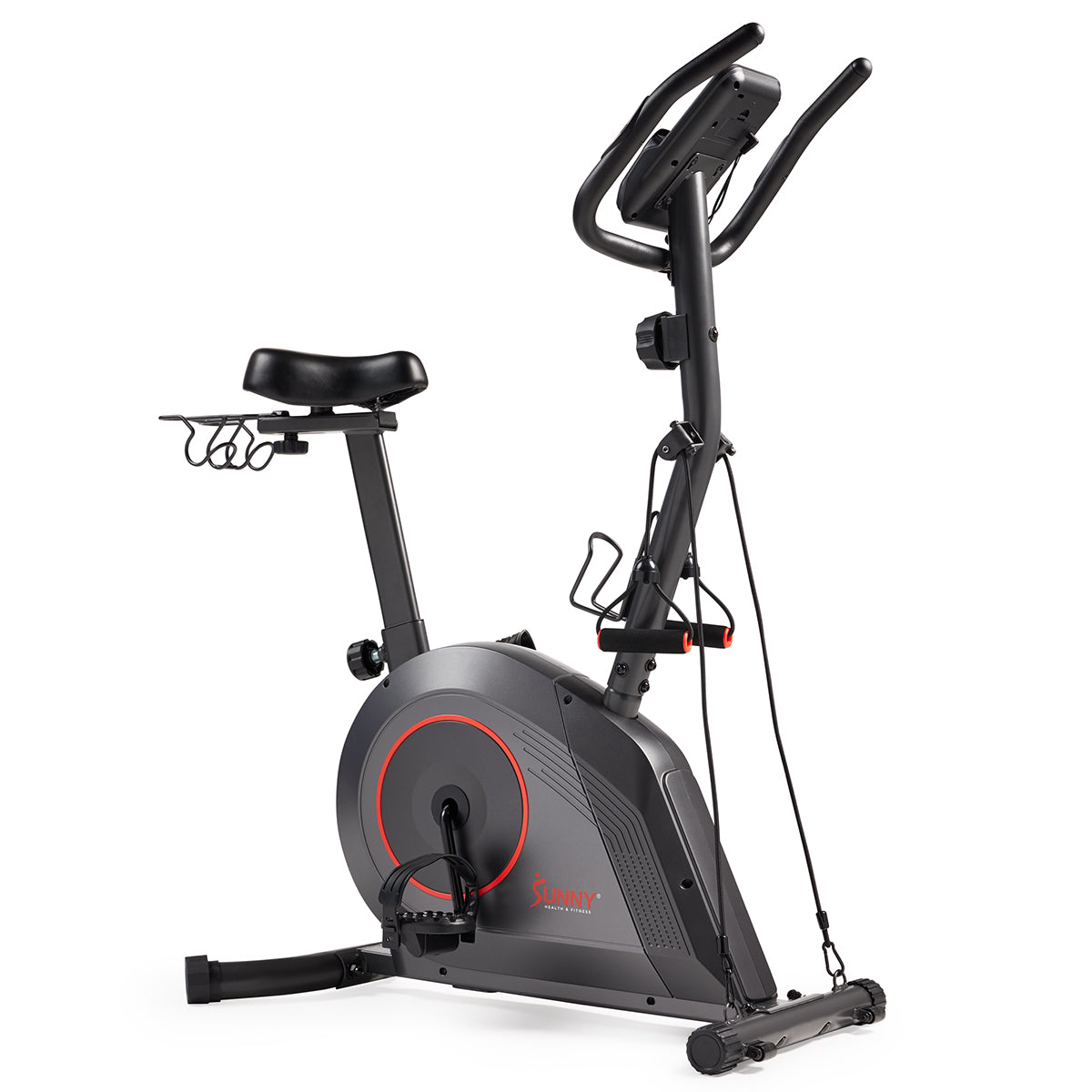 16-Level Magnetic Resistance Upright Bike with Workout Bands
