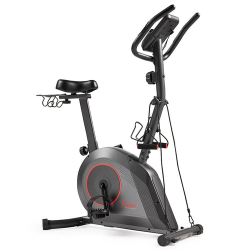 16-Level Magnetic Resistance Upright Bike with Workout Bands