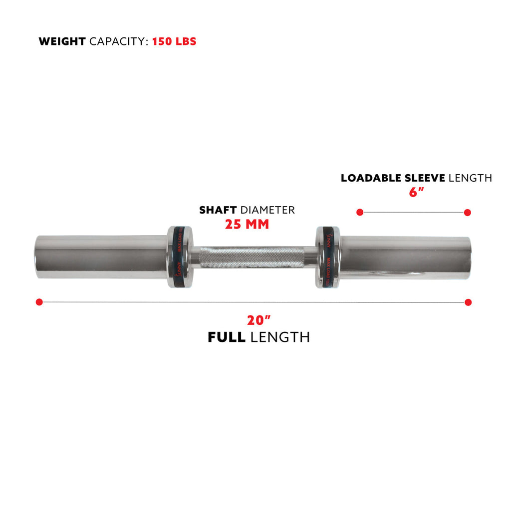 20'' Olympic Dumbbell Handlebar w/ Ring Collars
