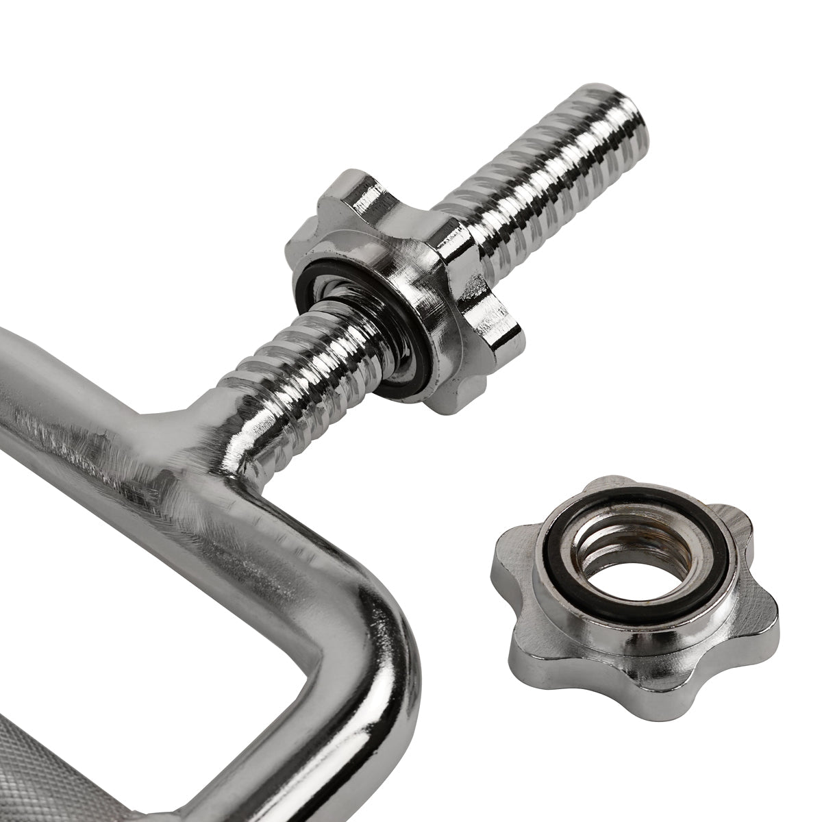 24'' Triceps Bar Weight Solid Chrome w/ Star Lock Collars