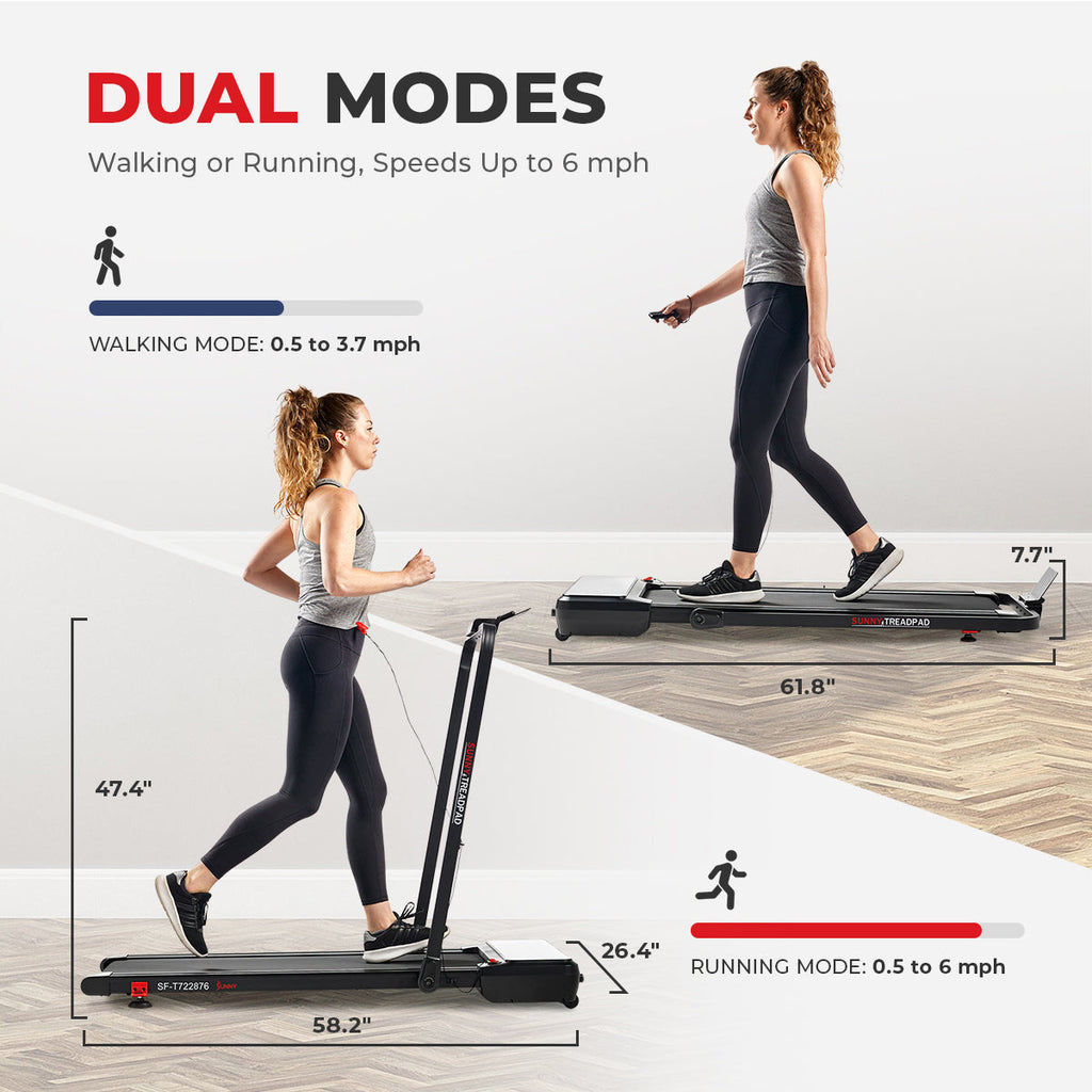 2-in-1 Auto-Incline Walking & Running Treadmill